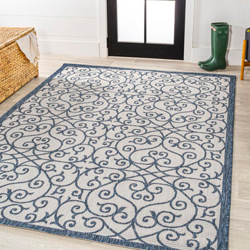 Madrid Vintage Filigree Textured Weave Indoor/outdoor Area Rug